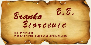 Branko Biorčević vizit kartica